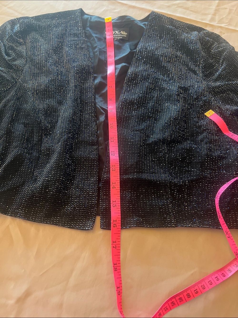 Onyx Nite Black Sparkle Cropped Blazer - Picture 7 of 8
